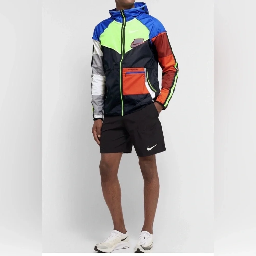 Nike Wild Run Windrunner Packable Windbreaker Hooded Jacket Men's M Colorblock